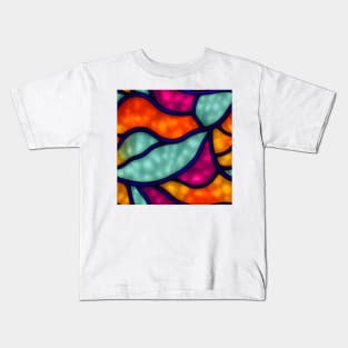 Vibrant Abstract Art - Stained Glass Design Pattern Kids T-Shirt